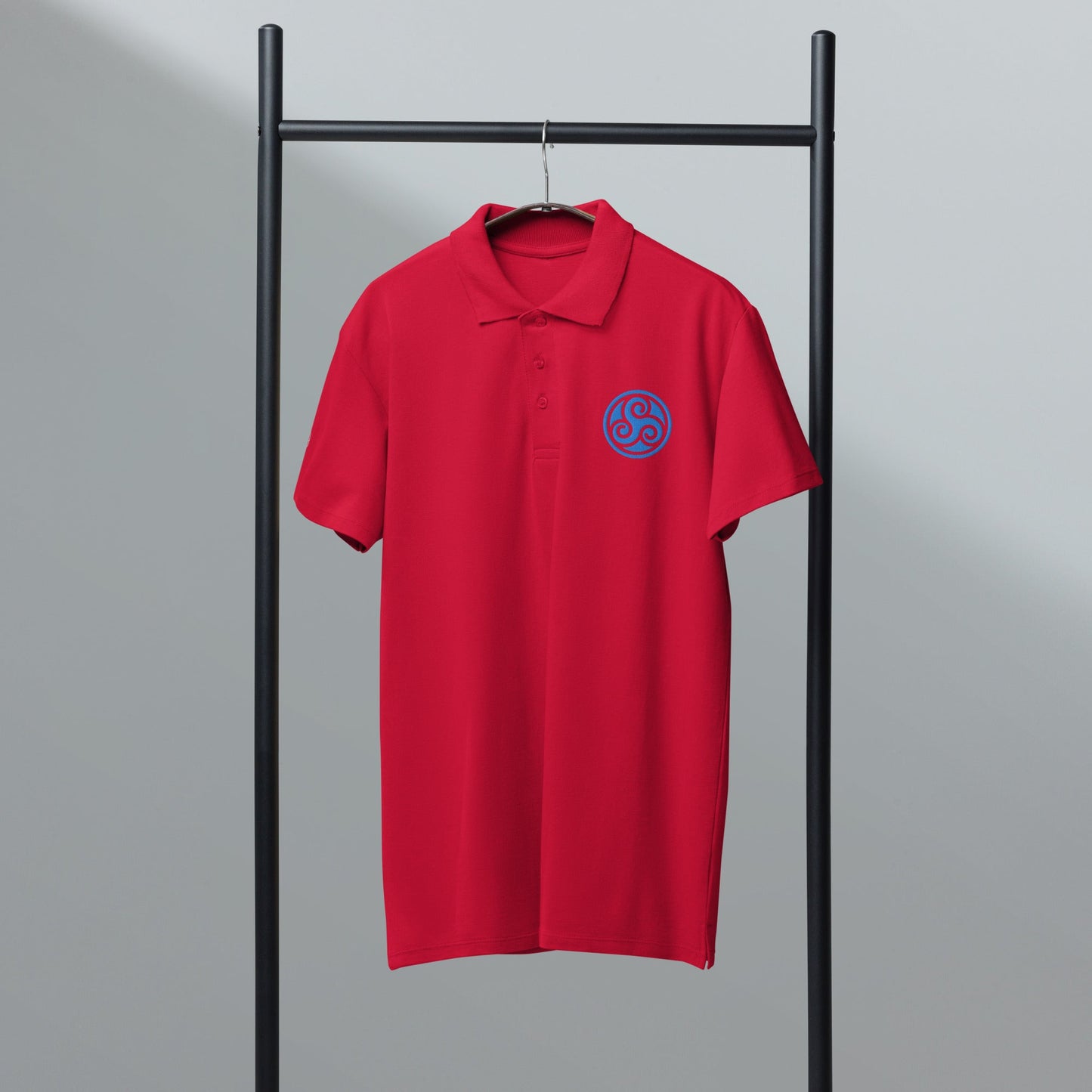 Water symbol embroidered premium pique polo shirt - f9artist