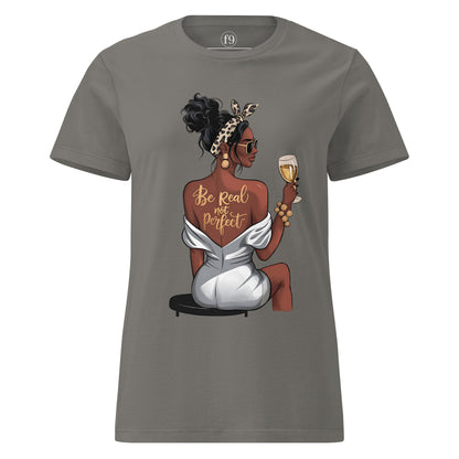 Be Real Not Perfect | Women’s Basic Softstyle T-Shirt - f9artist