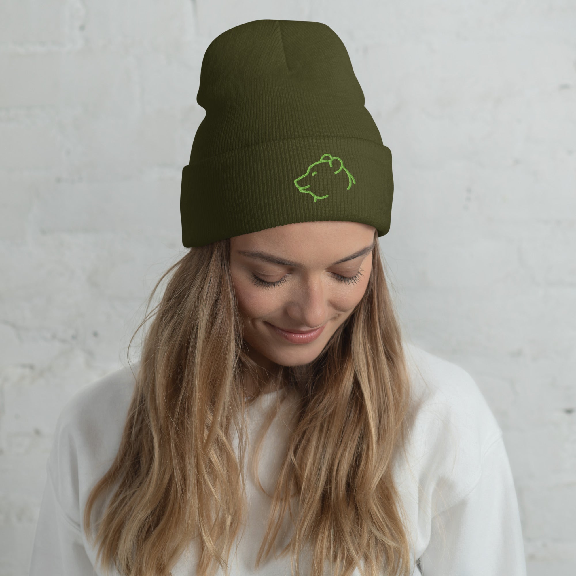Bear Spirit Cuffed Beanie – Bold, Calm & Fearless - f9artist
