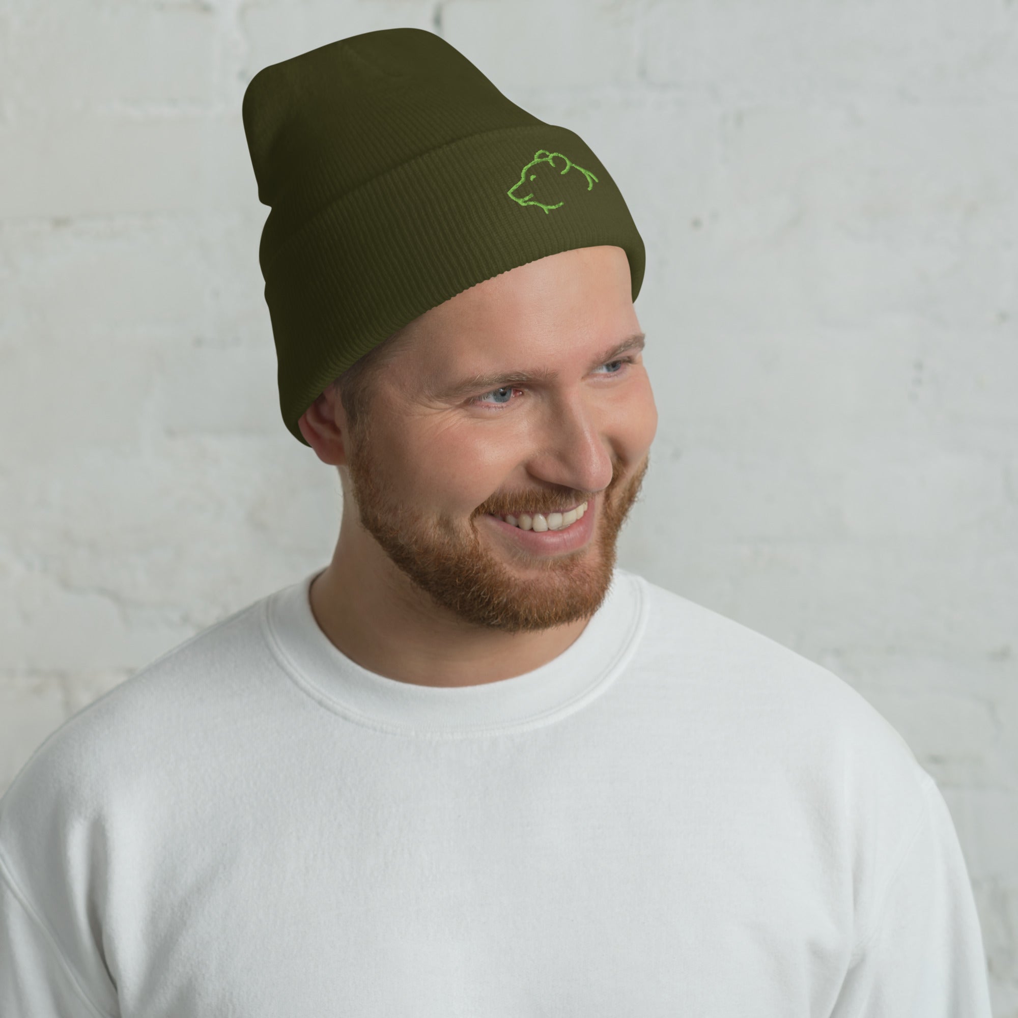 Bear Spirit Cuffed Beanie – Bold, Calm & Fearless - f9artist