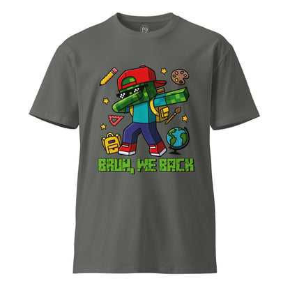 Bruh, We Back Pixel Zombie T-Shirt – Unisex Funny Gamer Style Back to School Premium Tee - f9artist