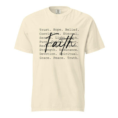 Comfort Colors Faith Inspiration T-Shirt | Trust, Hope, Belief, Spiritual Quote Tee | Christian Gift | Minimalist Shirt