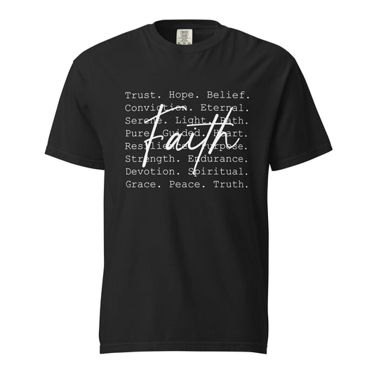 Comfort Colors Faith Inspiration T-Shirt | Trust, Hope, Belief, Spiritual Quote Tee | Christian Gift | Scripture Shirt