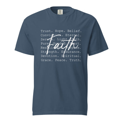 Comfort Colors Faith Inspiration T-Shirt | Trust, Hope, Belief, Spiritual Quote Tee | Christian Gift | Scripture Shirt