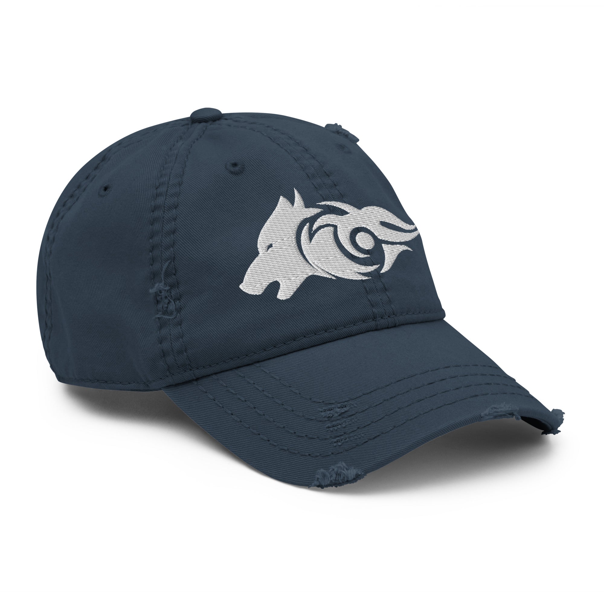 Distressed Dad Hat – Alpha Wolf Spirit | Wild Street Edge - f9artist
