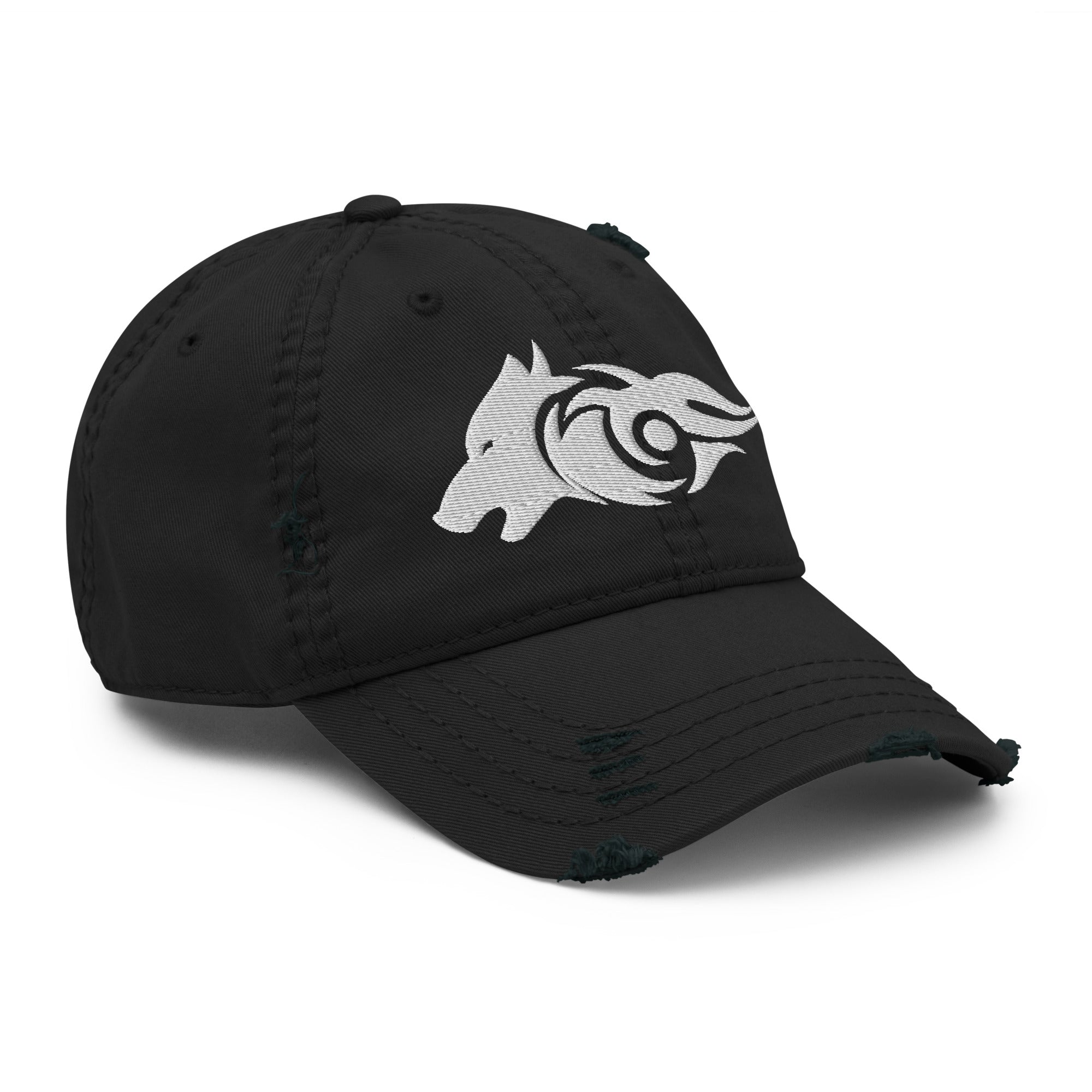 Distressed Dad Hat – Alpha Wolf Spirit | Wild Street Edge - f9artist