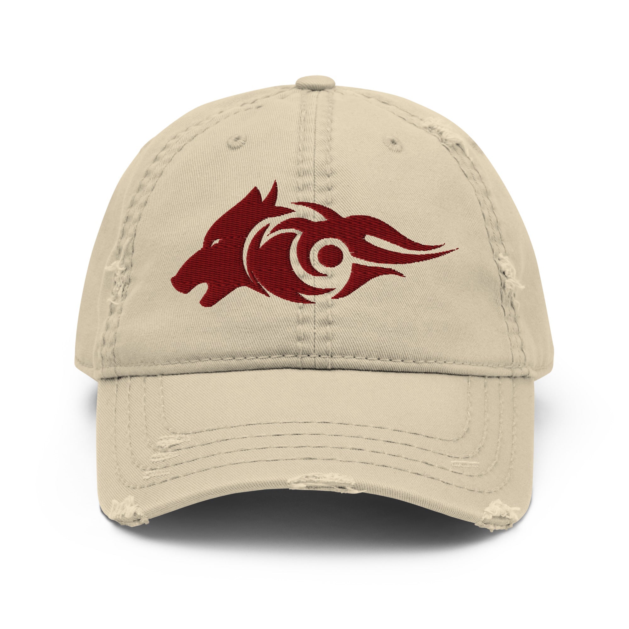 Distressed Dad Hat – Alpha Wolf Spirit | Wild Street Edge - f9artist