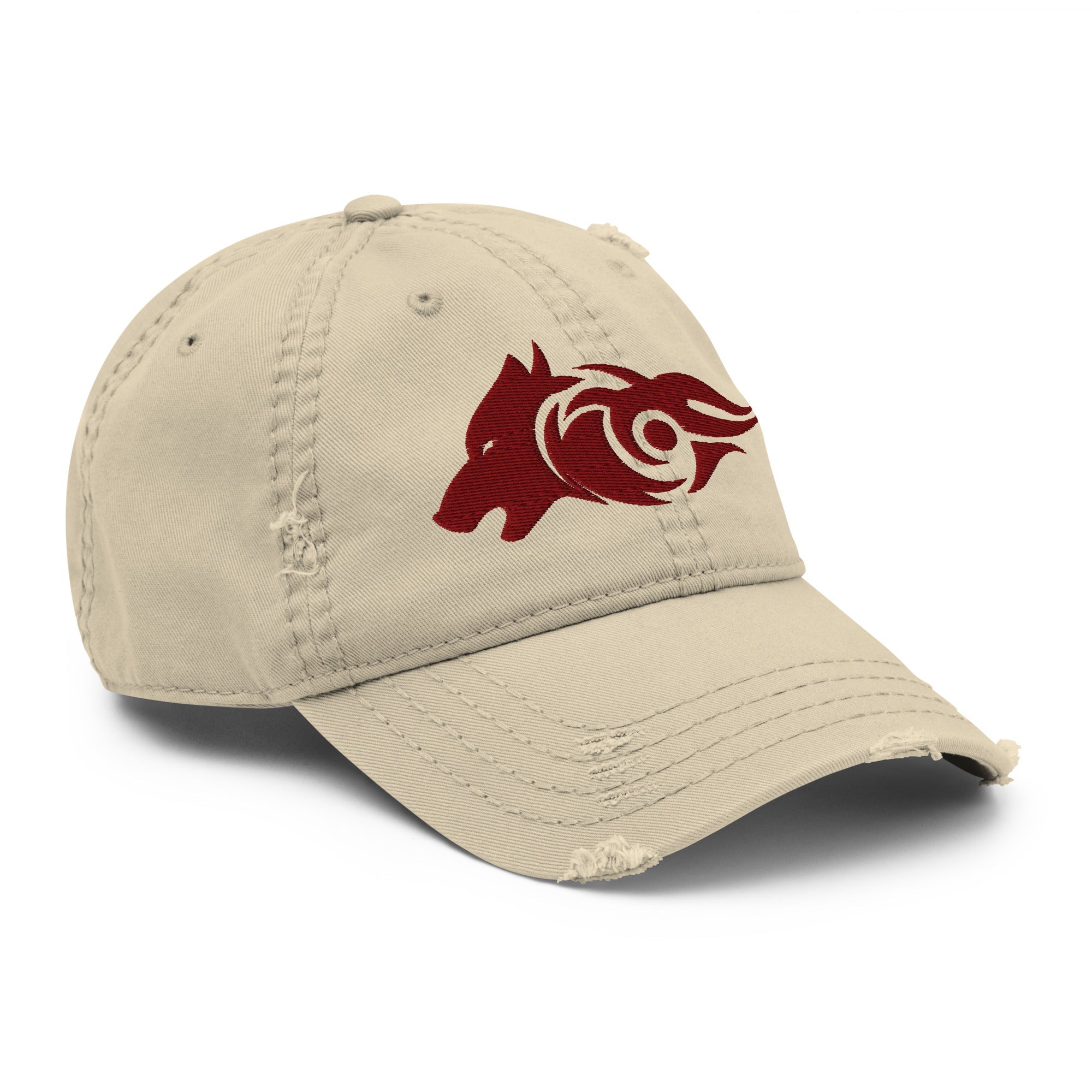 Distressed Dad Hat – Alpha Wolf Spirit | Wild Street Edge - f9artist
