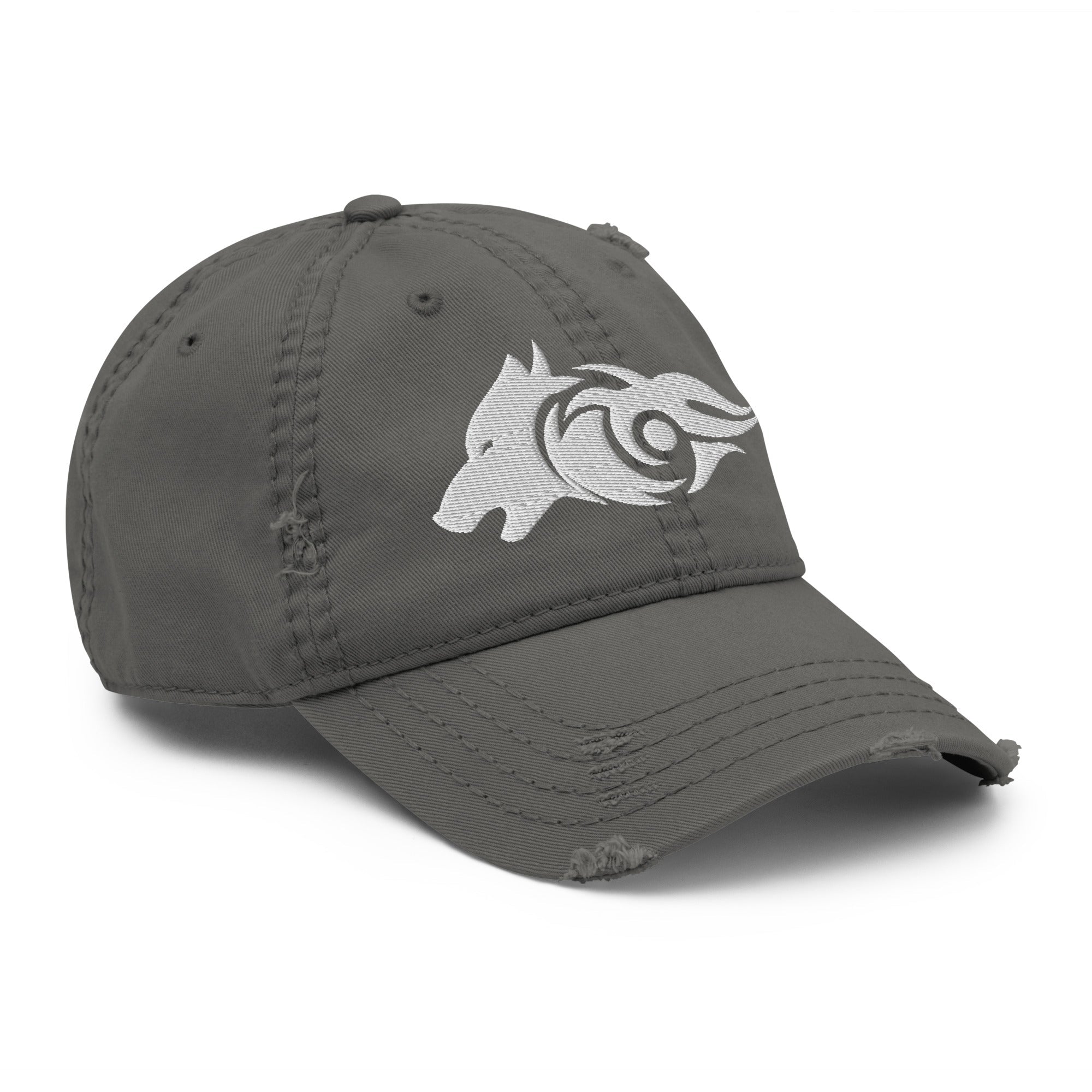 Distressed Dad Hat – Alpha Wolf Spirit | Wild Street Edge - f9artist