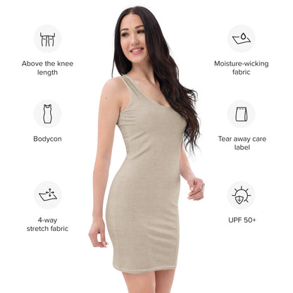 Elegant Cream Bodycon Dress - f9artist