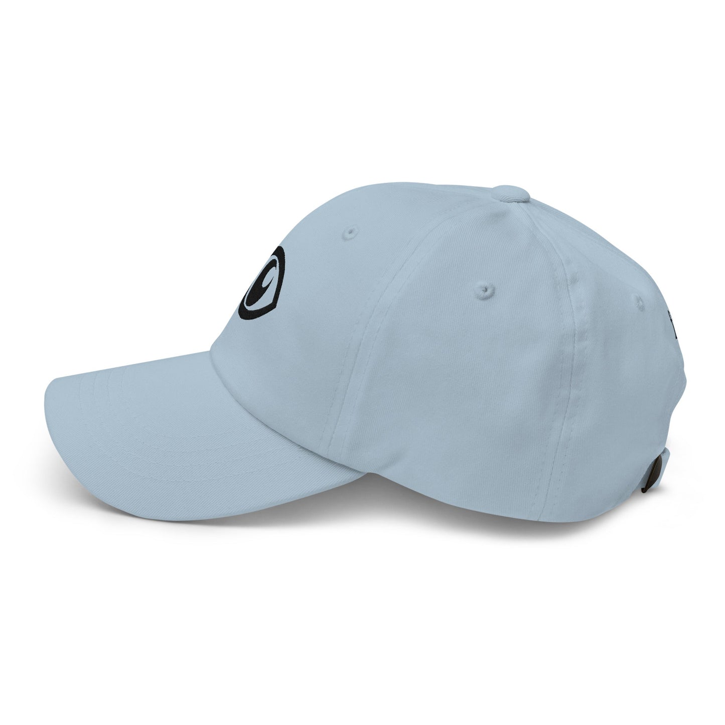 EYE Embroidered Classic Dad Hat with bold eye design on black cotton cap