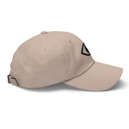 EYE Embroidered Classic Dad Hat with bold eye design on black cotton cap