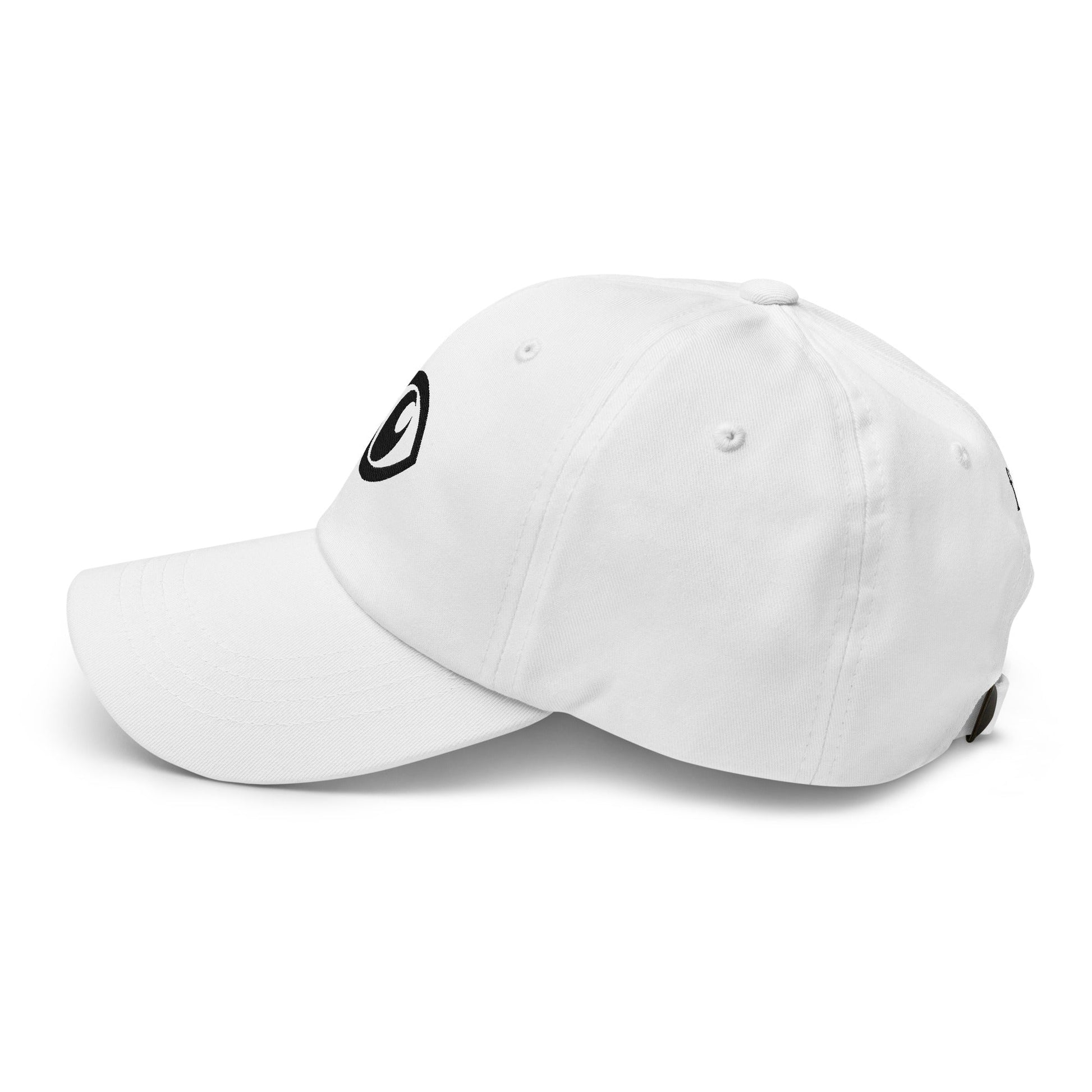 EYE Embroidered Classic Dad Hat with bold eye design on black cotton cap
