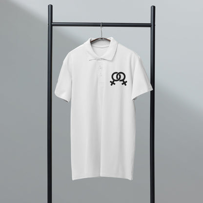 Feminist symbol embroidered premium pique polo shirt - f9artist