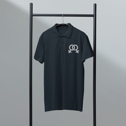 Feminist symbol embroidered premium pique polo shirt - f9artist