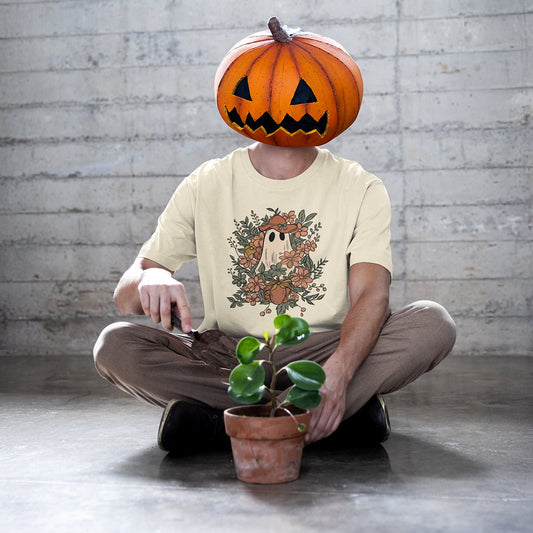 Floral Ghost Halloween Shirt | Cute Spooky Tee - f9artist