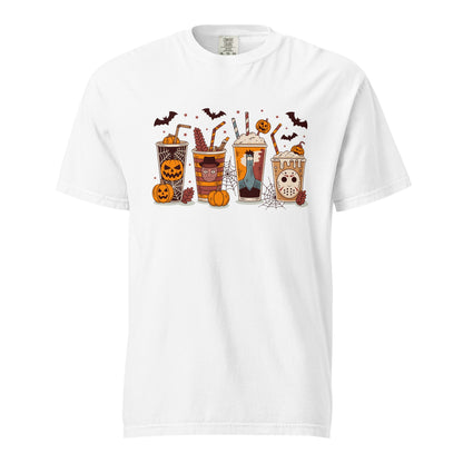 Halloween Coffee Cups Sweatshirt | Cozy Spooky Season Pumpkin Latte Pullover - f9artist