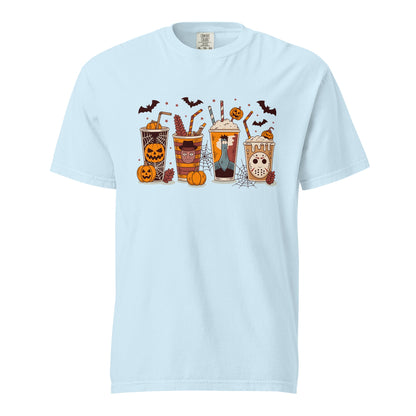 Halloween Coffee Cups Sweatshirt | Cozy Spooky Season Pumpkin Latte Pullover - f9artist