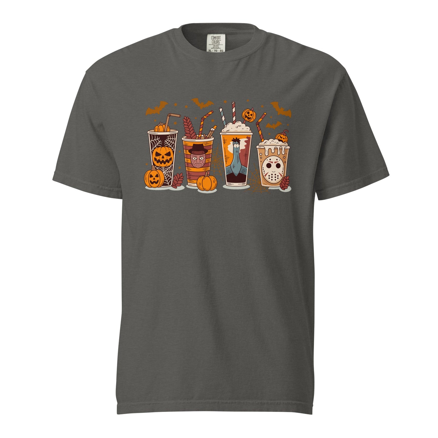 Halloween Coffee Cups Sweatshirt | Cozy Spooky Season Pumpkin Latte Pullover - f9artist