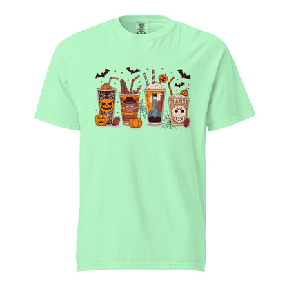 Halloween Coffee Cups Sweatshirt | Cozy Spooky Season Pumpkin Latte Pullover - f9artist