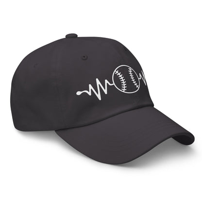 Heart Baseball Classic Dad Hat – Printed Cotton Twill Cap - f9artist