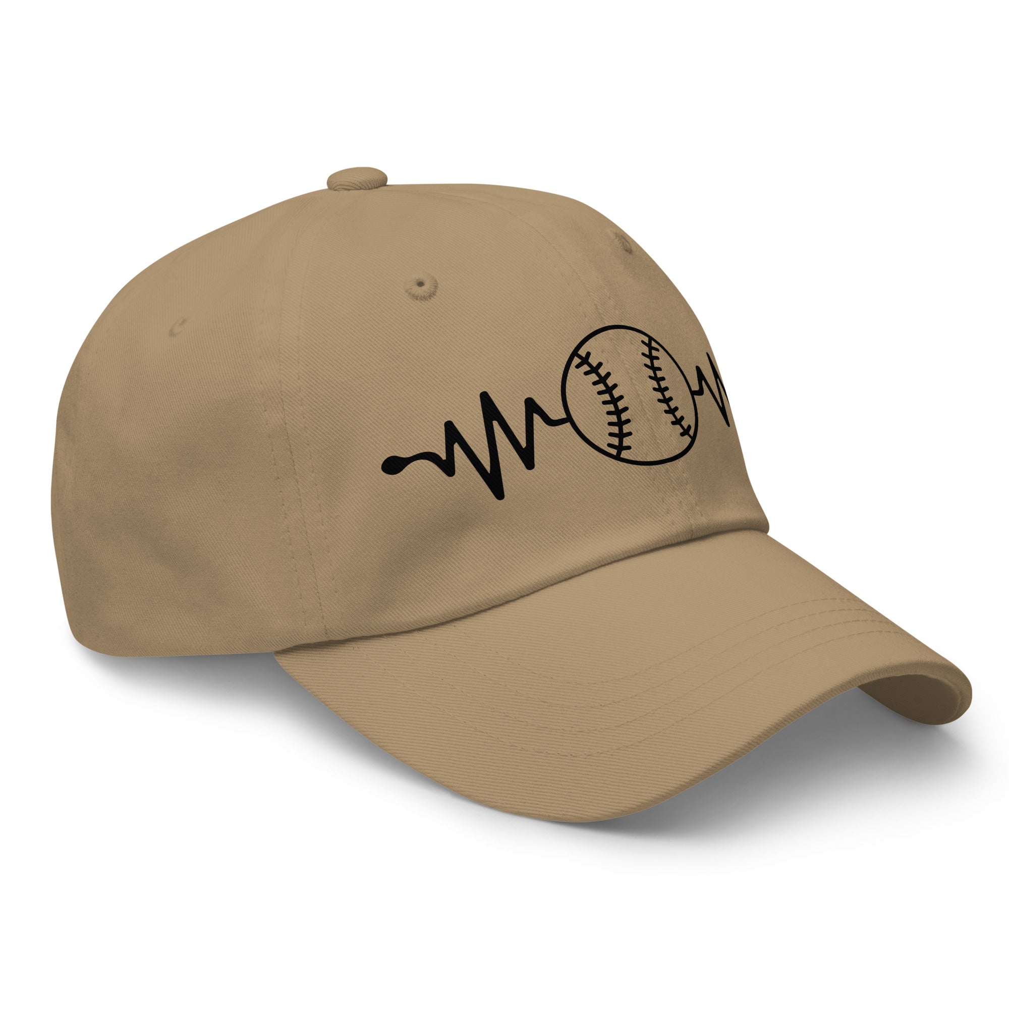 Heart Baseball Classic Dad Hat – Printed Cotton Twill Cap - f9artist