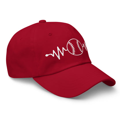 Heart Baseball Classic Dad Hat – Printed Cotton Twill Cap - f9artist