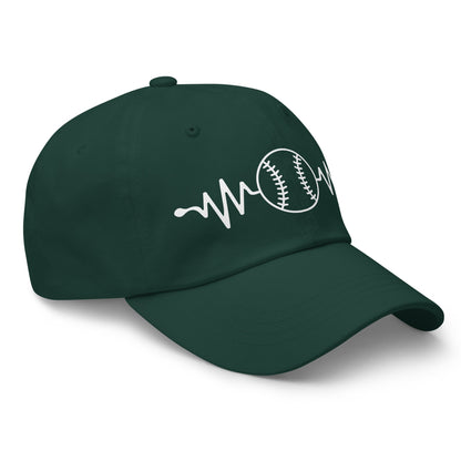 Heart Baseball Classic Dad Hat – Printed Cotton Twill Cap - f9artist