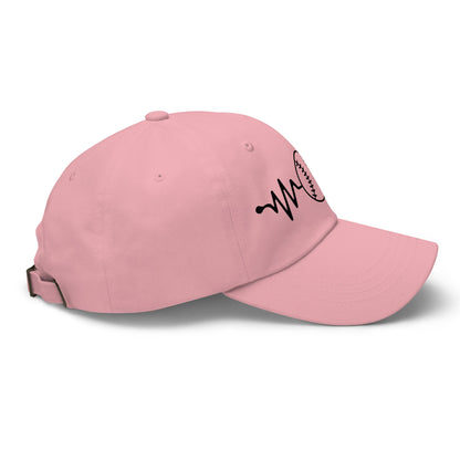 Heart Baseball Classic Dad Hat – Printed Cotton Twill Cap - f9artist