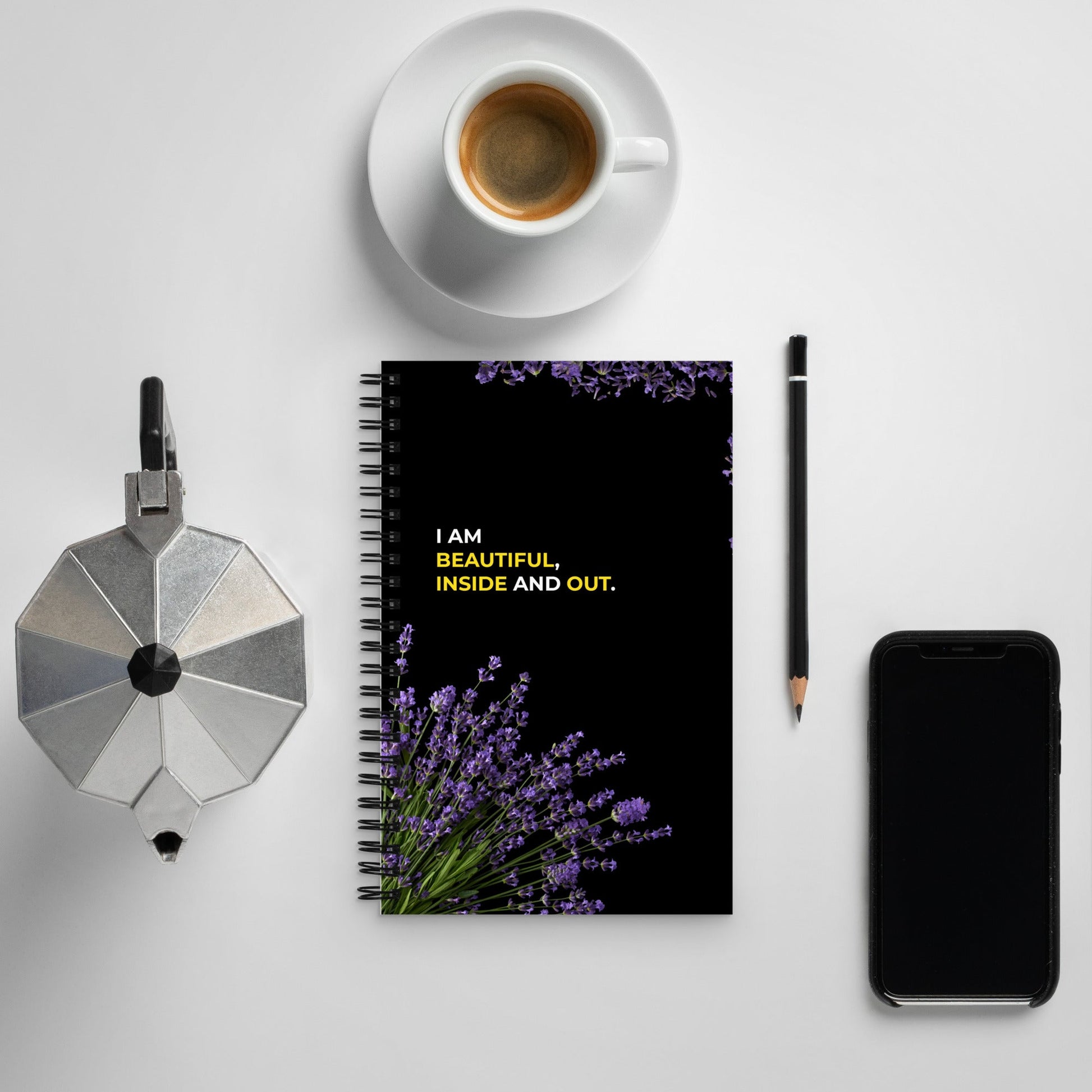I Am beautiful Inside And Out | Affirmation Cover Spiral Notebook - f9artist