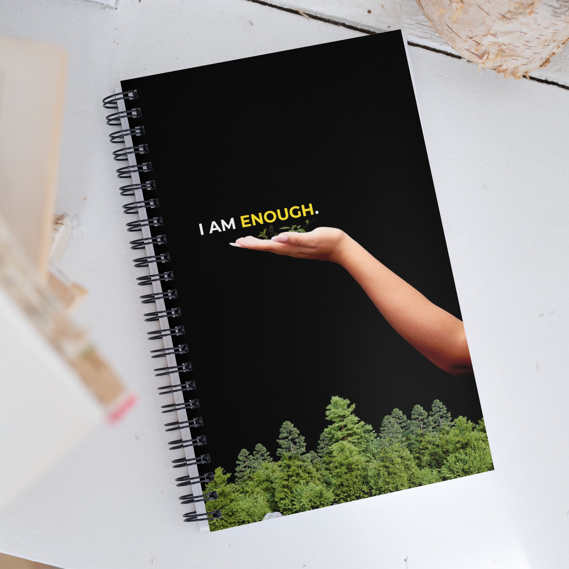 I Am Enough | Affirmation Cover Spiral Notebook - f9artist
