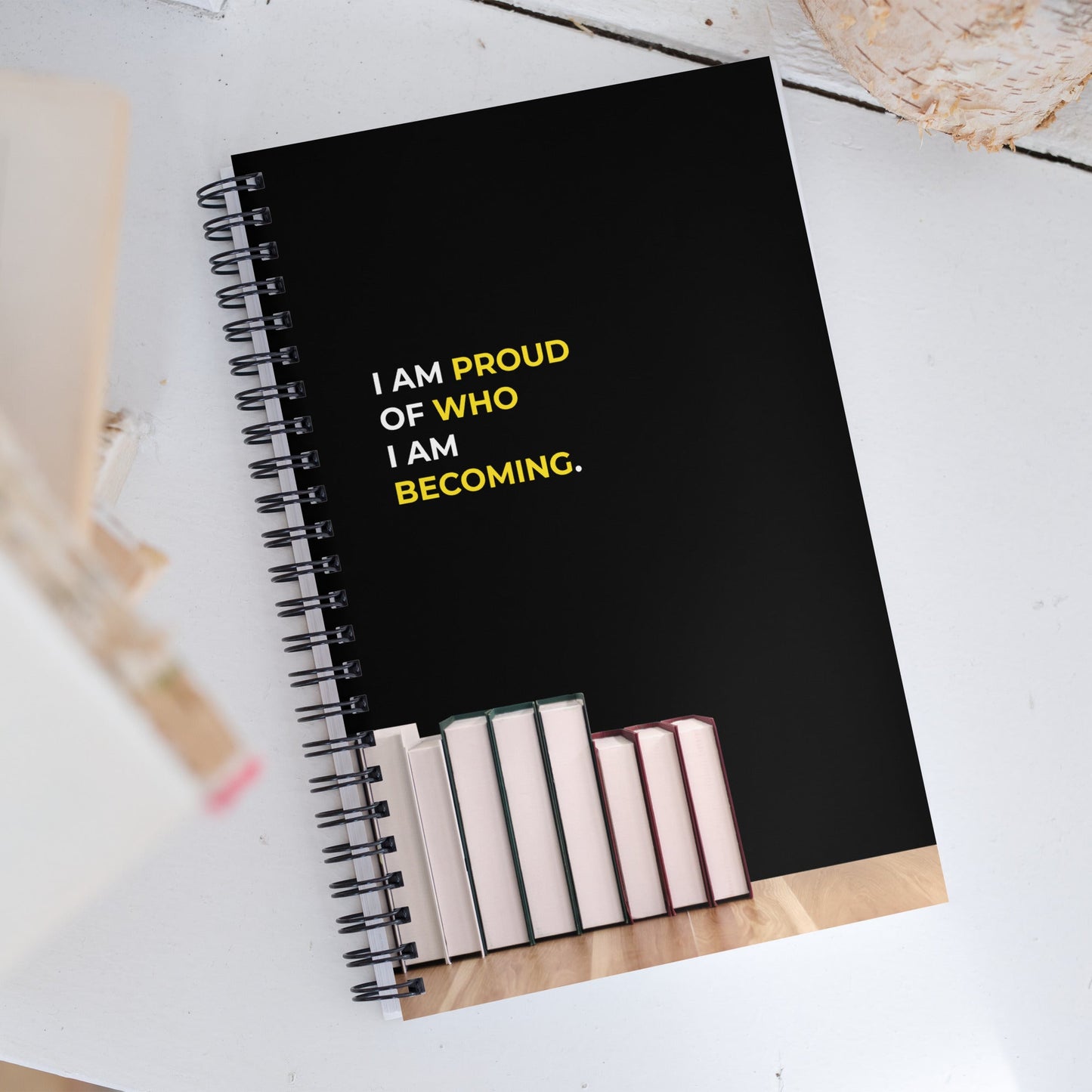 I Am proud Of Who I Am Becoming | Affirmation Cover Spiral Notebook - f9artist