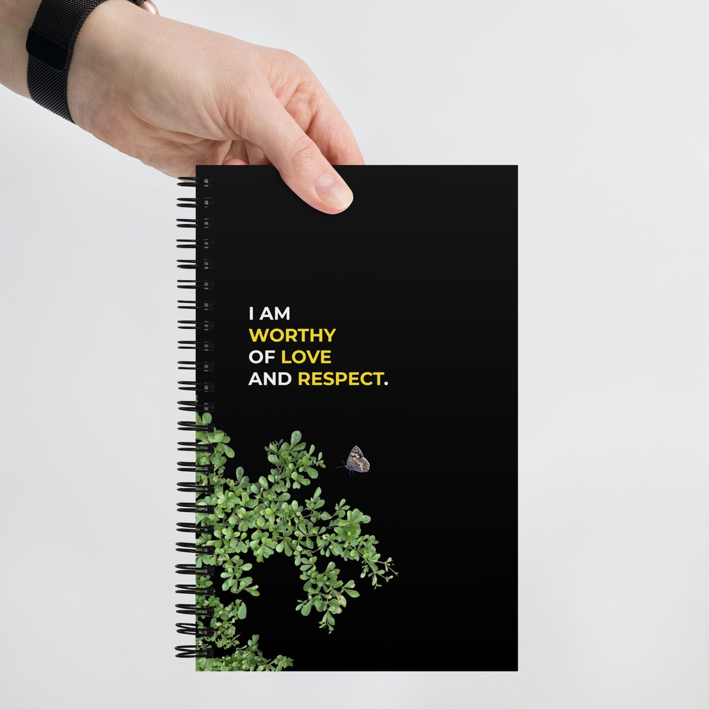 I Am Worthy Of Love And Respect | Affirmation Cover Spiral Notebook - f9artist