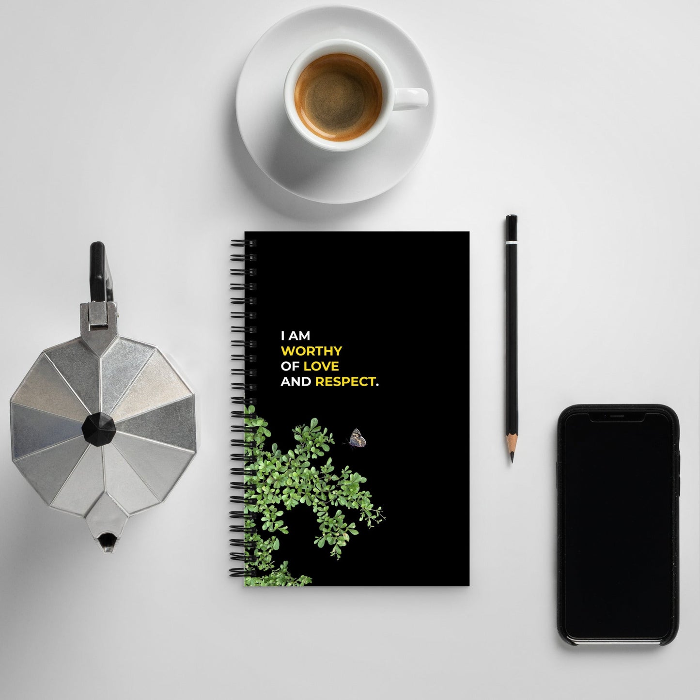I Am Worthy Of Love And Respect | Affirmation Cover Spiral Notebook - f9artist