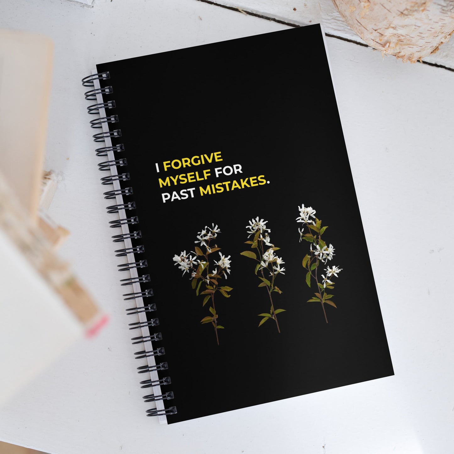 I Forgive Myself For Past Mistakes | Affirmation Cover Spiral Notebook - f9artist