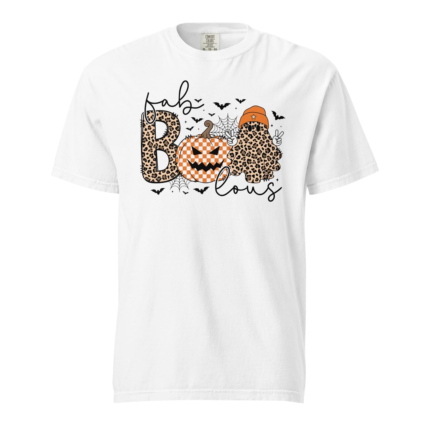 Leopard Print BOO Halloween T-Shirt | Retro Ghost Pumpkin Tee | Fall Spooky Season Shirt | Cute Leopard Halloween Shirt