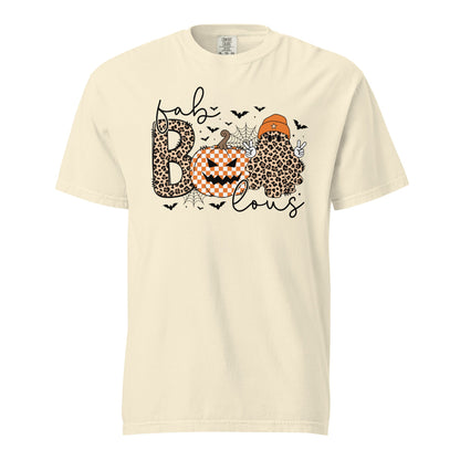 Leopard Print BOO Halloween T-Shirt | Retro Ghost Pumpkin Tee | Fall Spooky Season Shirt | Cute Leopard Halloween Shirt