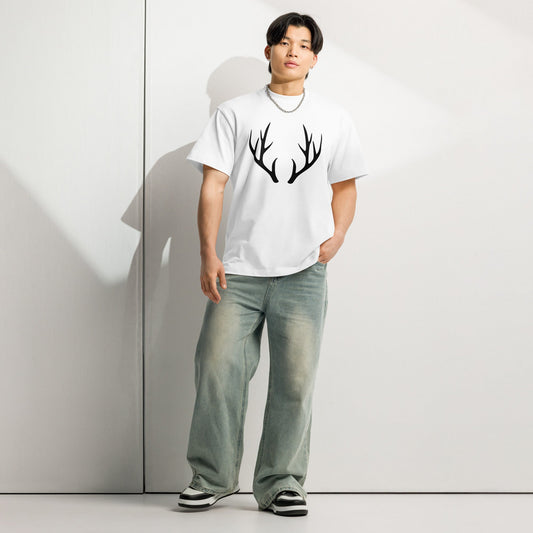 Men's Box Tee – Deer Antler Graphic Streetwear Tee - f9artist