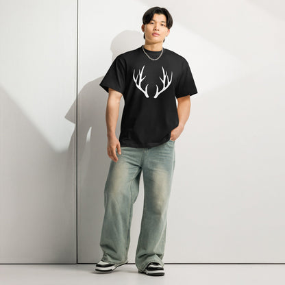 Men's Box Tee – Deer Antler Graphic Streetwear Tee - f9artist
