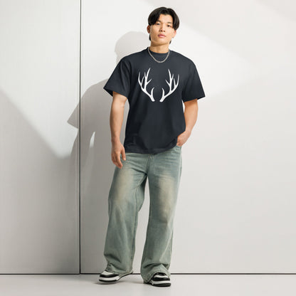 Men's Box Tee – Deer Antler Graphic Streetwear Tee - f9artist