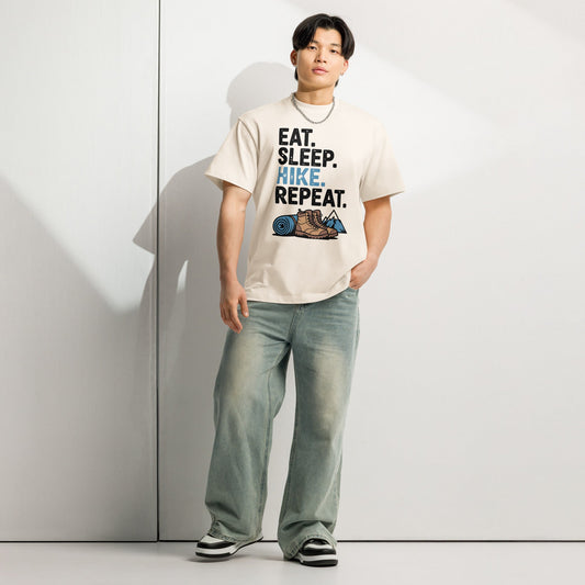 Men's Box Tee Eat Sleep Hike Repeat Tee - f9artist