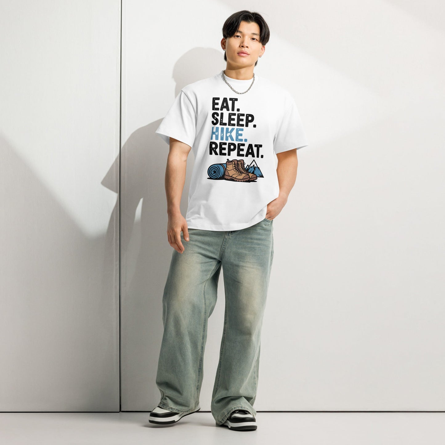 Men's Box Tee Eat Sleep Hike Repeat Tee - f9artist