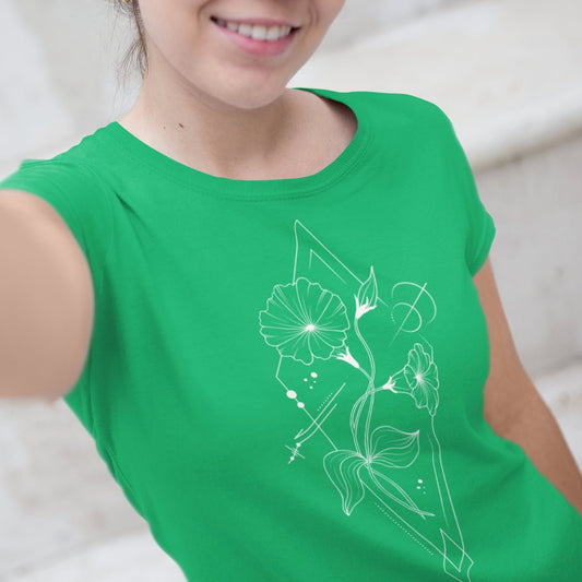 Morning Glory Women’s Basic Softstyle T-Shirt - f9artist