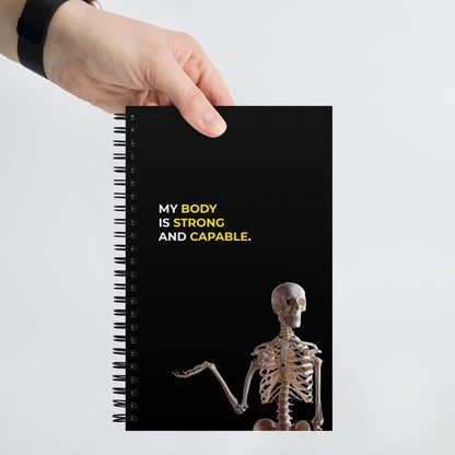 My Body is Strong And capable | Affirmation Cover Spiral Notebook - f9artist