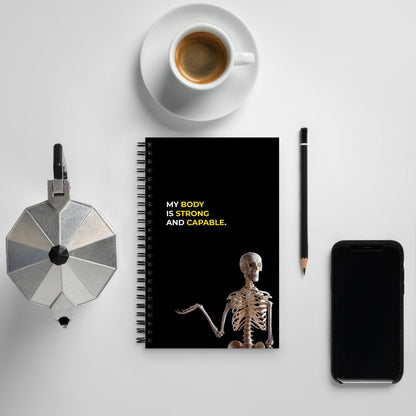 My Body is Strong And capable | Affirmation Cover Spiral Notebook - f9artist
