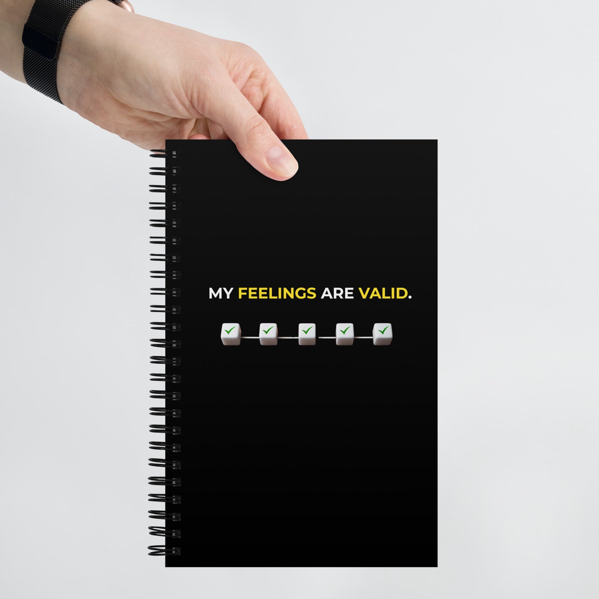 My Feelings Are valid | Affirmation Cover Spiral Notebook - f9artist
