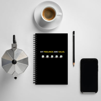 My Feelings Are valid | Affirmation Cover Spiral Notebook - f9artist