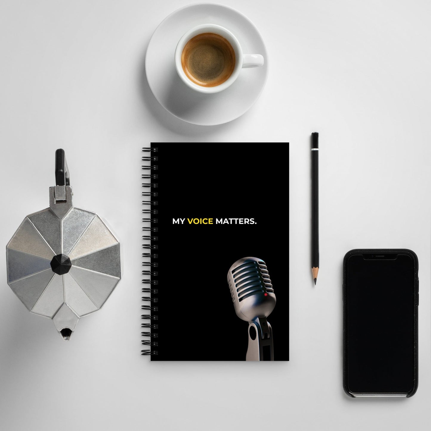 My Voice Matters | Affirmation Cover Spiral Notebook - f9artist