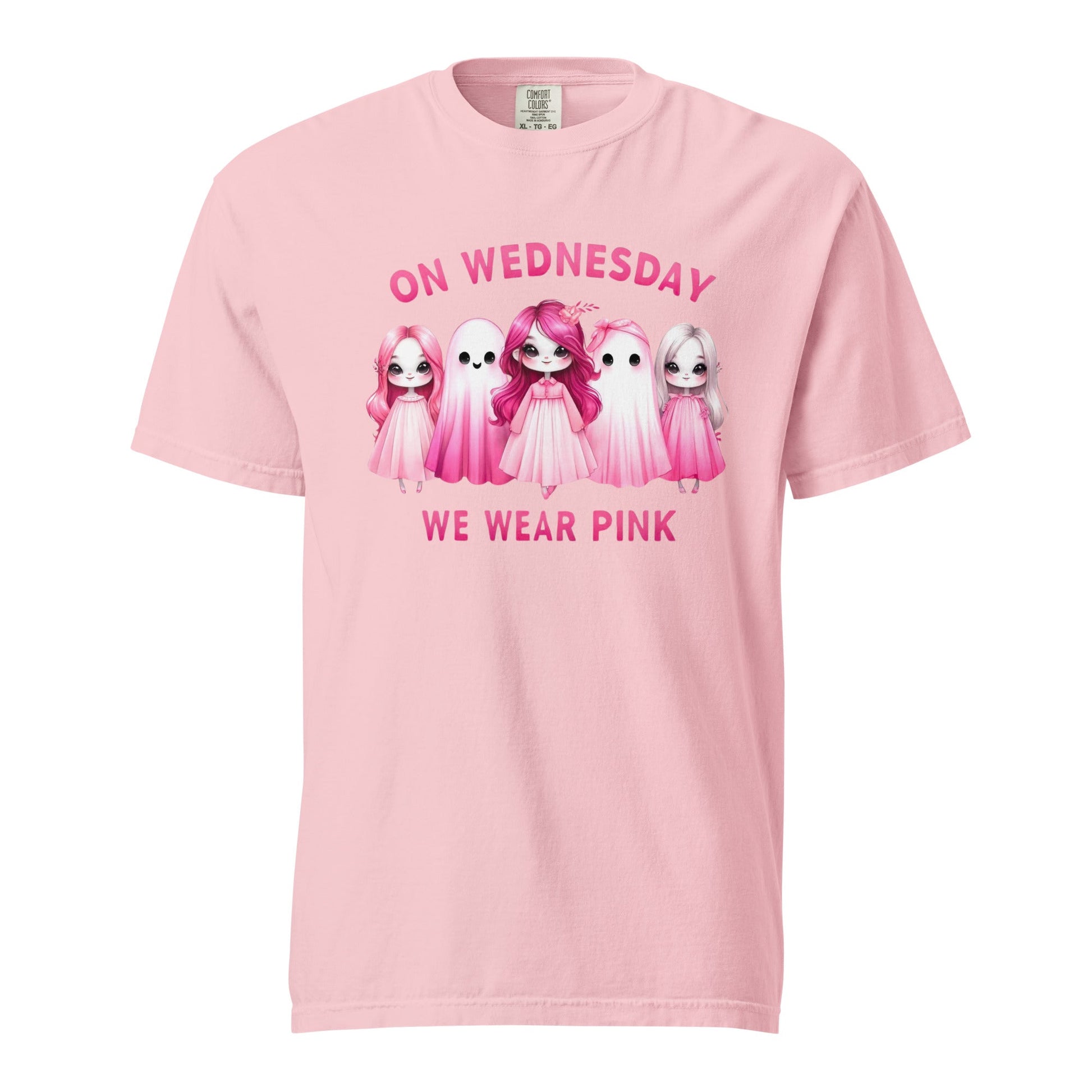 On Wednesdays We Wear Pink Ghost T-Shirt | Halloween Mean Girls Graphic Tee - f9artist