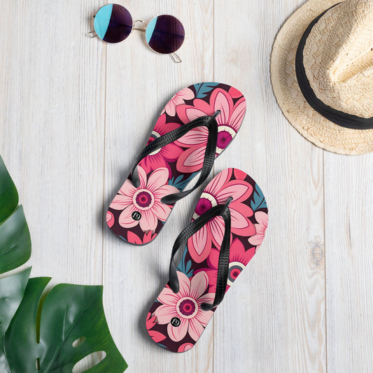 Petal Muse Series colorful floral Sublimation Flip Flop from f9artist – durable, lightweight summer sandals